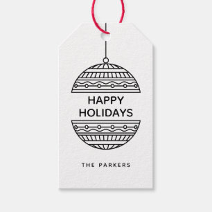 Happy Seasons Minimalist Muster Weihnachtsbaumkuge Geschenkanhänger