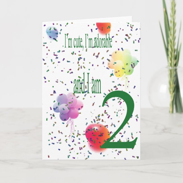 Happy Second Birthday Karte (Vorderseite)