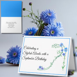 Happy September Geburtstag Abuela Blue Asters Blum Karte
