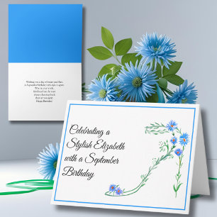 Happy September Geburtstag Personalisiert Blue Ast Karte