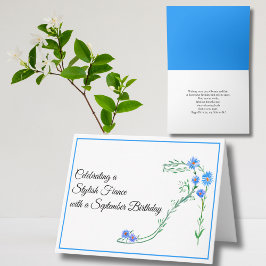 Happy September Geburtstag Verlobte Blue Aster Blu Karte