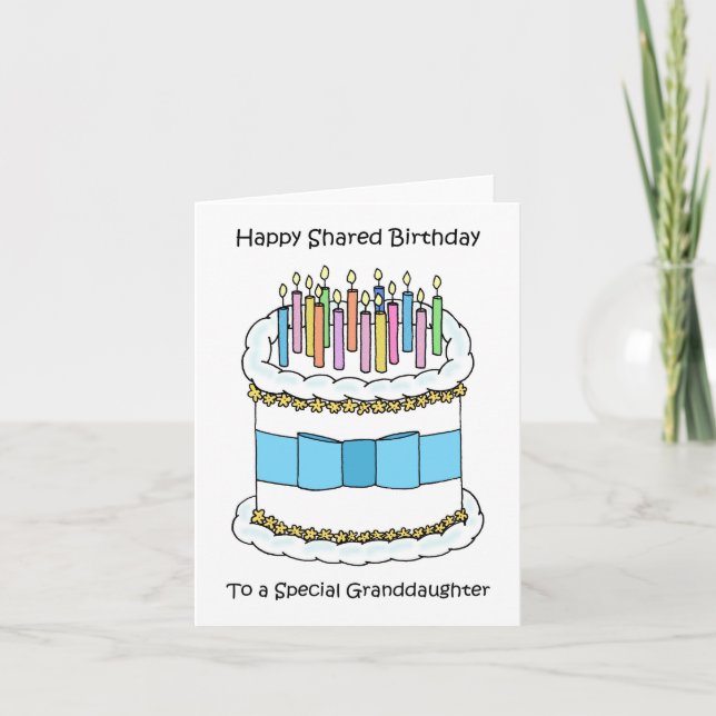 Happy Shared Geburtstag to Grandtochter Karte (Vorderseite)