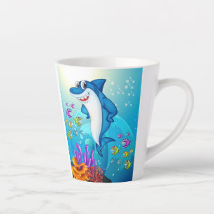 Happy Shark Cartoon-23685 Milchtasse