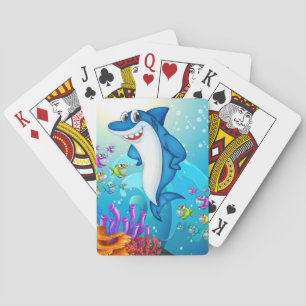 Happy Shark Cartoon-23685 Spielkarten