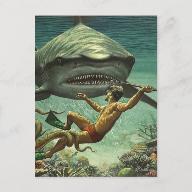 Happy Shark Week Postkarte (Vorderseite)