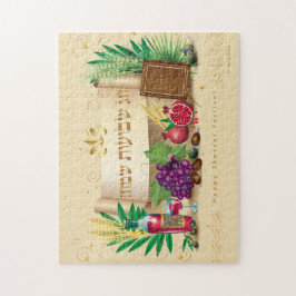 Happy SHAVUOT dekorative Ornament sieben Arten Puzzle