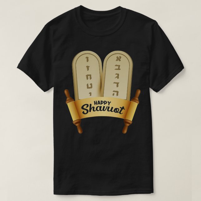 Happy Shavuot, jüdische Feier Hebräisches Judentum T-Shirt (Design vorne)