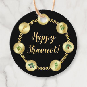 Happy SHAVUOT Vintage Goldverzierung sieben Arten Geschenkanhänger
