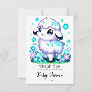 Happy Sheep Baby Dusche Dankeskarte