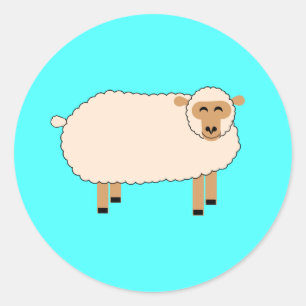 Happy Sheep Runder Aufkleber