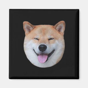Happy shiba inu face   Lächelndes Hundegeschenk Magnet