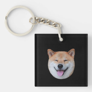 Happy shiba inu face Lächelndes Hundegeschenk Schlüsselanhänger