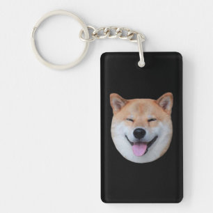 Happy shiba inu face Lächelndes Hundegeschenk Schlüsselanhänger