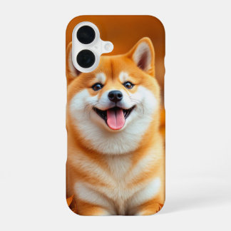Happy Shiba Inu in Autumn Leaves Phone Case iPhone 16 Hülle