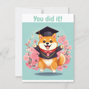 Happy Shiba inu schließ - Abschluss Card Postkarte