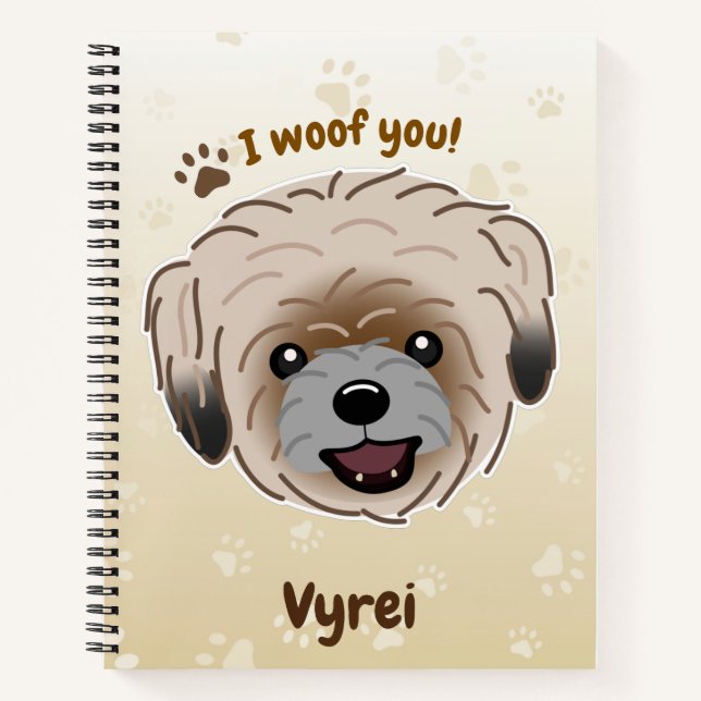 Happy Shih Tzu Dog Lover I Woof You Paws Notizbuch (Vorderseite)