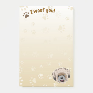 Happy Shih Tzu Dog Lover I Woof You Paws Post-it Klebezettel