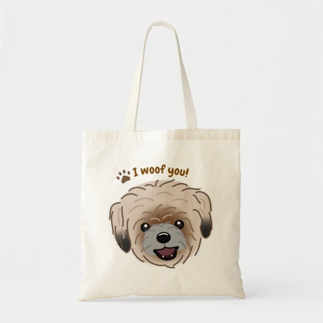 Happy Shih Tzu Dog Lover I Woof You Paws Tragetasche (Vorne)