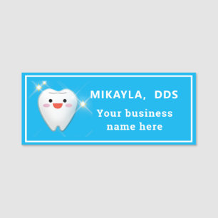 Happy Shiny Tooth Dental Namensschild