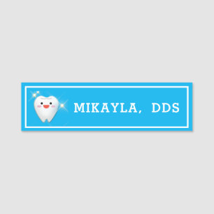 Happy Shiny Tooth DentalName Tag Namensschild