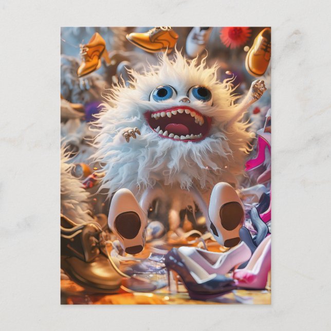 Happy Shoes Monster in happy world Postkarte (Vorderseite)