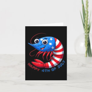 Happy Shrimp feiert 4. Juli Kinder Männer Frauen Karte