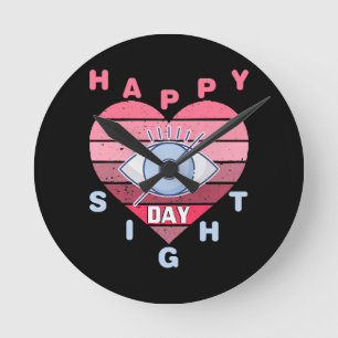 Happy Sight Day Runde Wanduhr