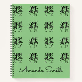 Happy Silhouette Dancers Green Notizbuch