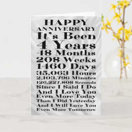 Happy Silk 4. Hochzeitsfeier Karte