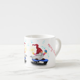 Happy Skater Gnome mit Geschenken und Sparkler - F Espressotasse