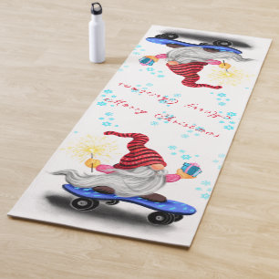 Happy Skater Gnome mit Geschenken und Sparkler - F Yogamatte