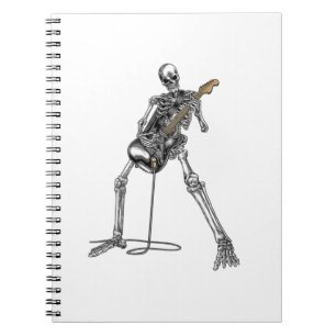 Happy Skeleton Gitarre Typ Spooky Halloween Notizblock
