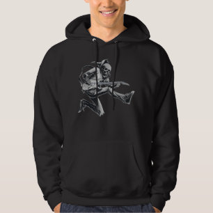 Happy Skeleton Gitarre Typ Spooky Halloween Rock B Hoodie