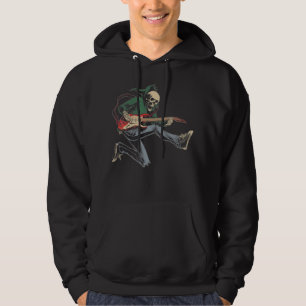 Happy Skeleton Gitarre Typ Spooky Halloween Rock B Hoodie