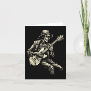 Happy Skeleton Gitarre Typ Spooky Halloween Rock B Karte