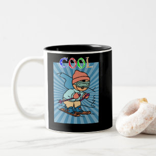 Happy Skiing Season Skigebiet Schneesportsport Zweifarbige Tasse