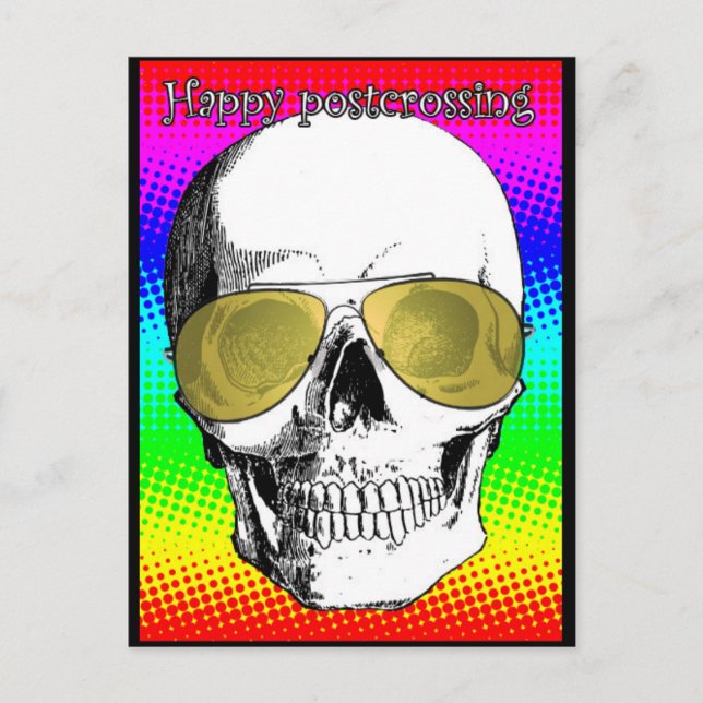 Happy Skull Postkarte (Vorderseite)