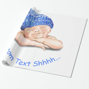Happy Sleeping Baby Wrapping Papier Ihr Textname Geschenkpapier