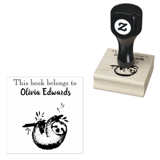 Happy Sloth Dieses Buch gehört Gummistempel (Stempel)