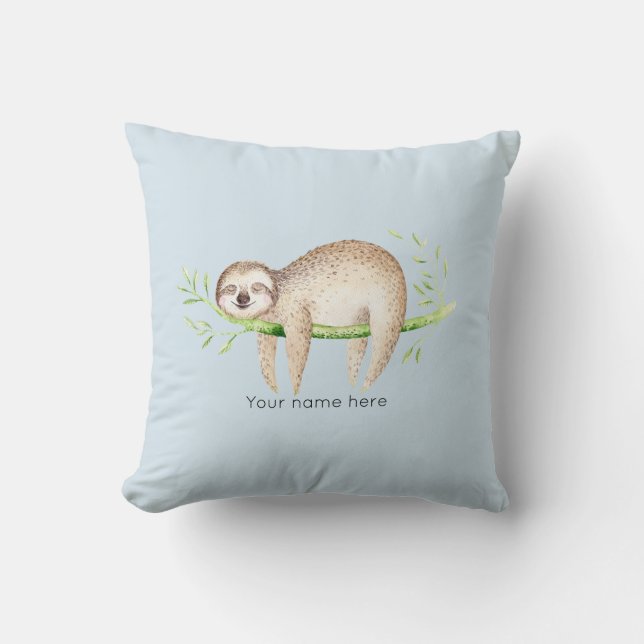 Happy Sloth Personalisiert Kissen (Vorderseite)