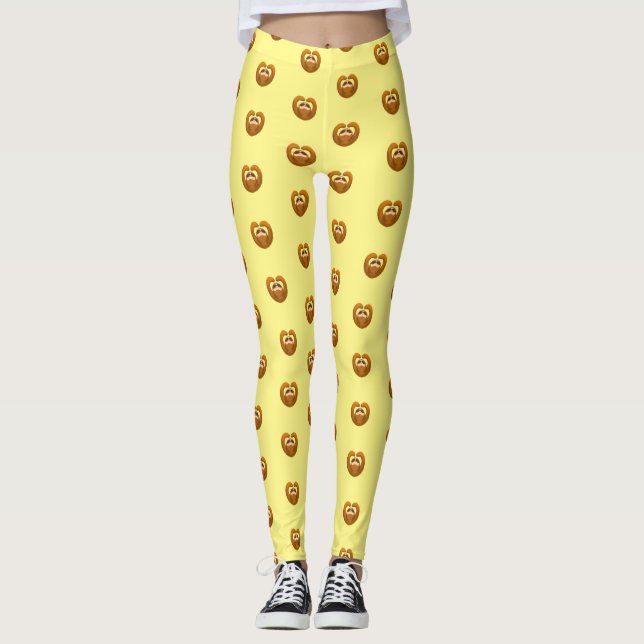 Happy Sloth Raised Arms Heart Liebe Tiere Leggings (Vorderseite)