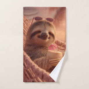 Happy Sloth Relaxen in einer Hängematte Handtuch