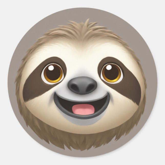 Happy Sloth Vibes Runder Aufkleber (Vorderseite)