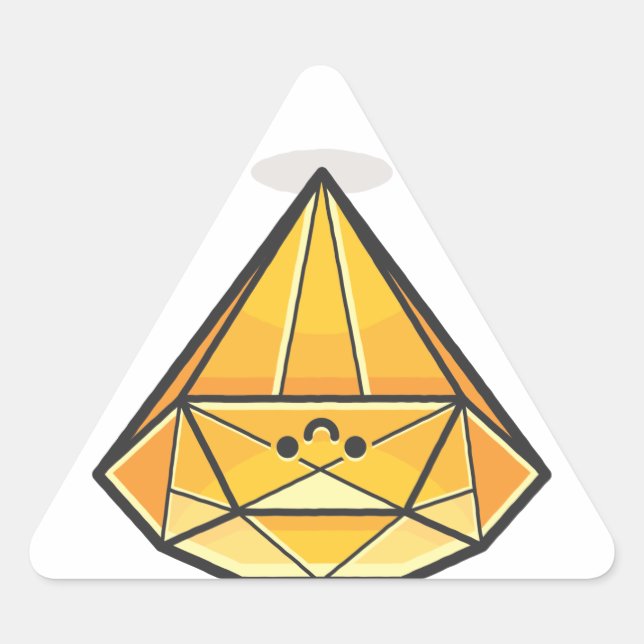 Happy Smile Diamond Dreieckiger Aufkleber (Vorderseite)