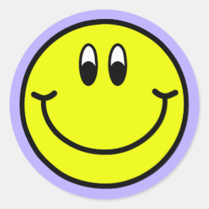 Happy Smile Face Emoji Round Sticker