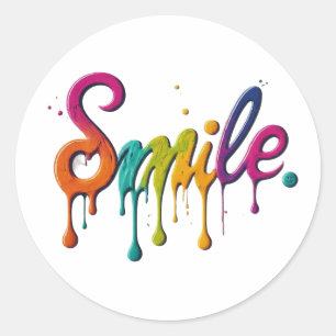 Happy Smile Runder Aufkleber