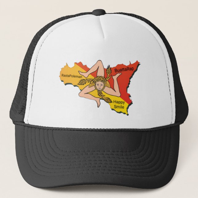 Happy Smile Sicilia Truckerkappe (Vorderseite)