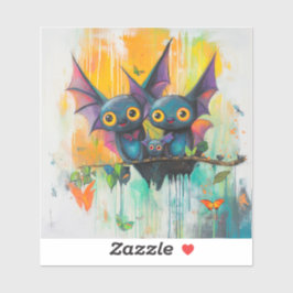 Happy Smiley Bat Sticker - Niedliche, Quark Bats