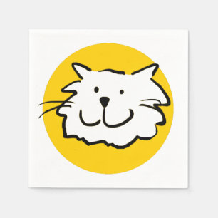 Happy Smiling Cat. Cat-Themed Serviette