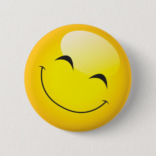 Happy Smiling Emoji Face Cute Cartoon Character Button